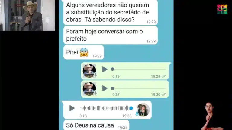Reprodução de print de tela do WhatsApp